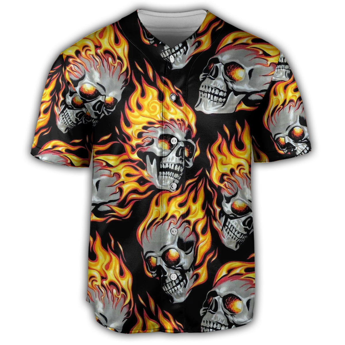 S Skull Cool On Fire - Baseball Jersey - Owls Matrix LTD