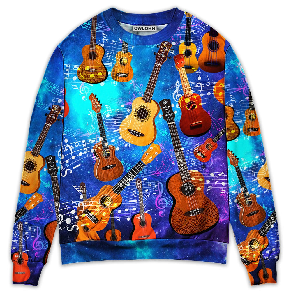 Guitar Ukulele Love Forever - Sweater - Ugly Christmas Sweater - Owls Matrix LTD