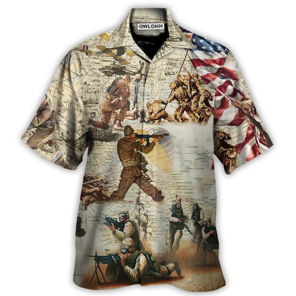 Hawaiian Shirt / Adults / S Veteran Memory Soldier's Prayer - Hawaiian Shirt - Owls Matrix LTD