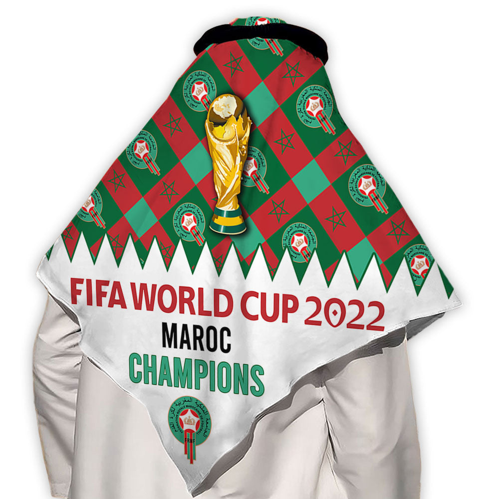 110x110cm World Cup 2022 Maroc Champions - Keffiyeh - Owls Matrix LTD