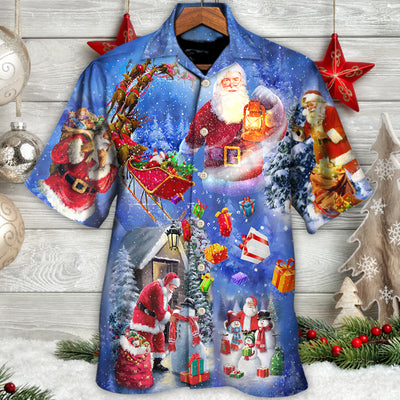 Christmas Merry Xmas Santa Claus Is Coming To Town - Hawaiian Shirt - Owls Matrix LTD