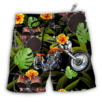 Beach Short / Adults / S Drum Motorcycles I Like Motorcycles And Drums - Beach Short - Owls Matrix LTD