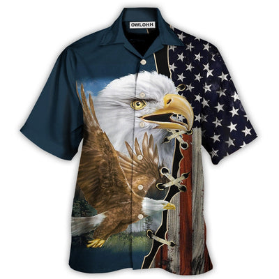 Hawaiian Shirt / Adults / S America Eagle Wildlife Faith - Hawaiian Shirt - Owls Matrix LTD