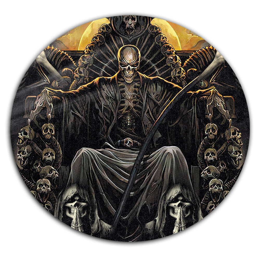 S (25 Inch) Skull Grim Reaper Dark - Round Mat - Owls Matrix LTD
