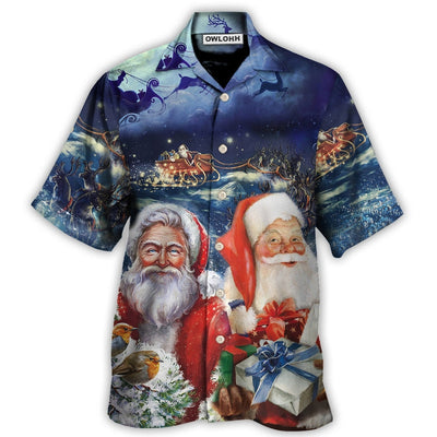 Hawaiian Shirt / Adults / S Christmas Santa Claus Snow - Hawaiian Shirt - Owls Matrix LTD