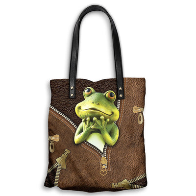 M ( "12.2 x 13.4" ) Frog So Cute In My Bag - Leather Hand Bag - Owls Matrix LTD