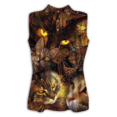 XS Cat Art Lover Cat Lightning Style - Women's Polo Shirt - Owls Matrix LTD