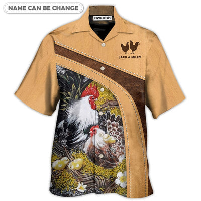 Hawaiian Shirt / Adults / S Chicken An Old Rooster And His Cute Chick Personalized - Hawaiian Shirt - Owls Matrix LTD