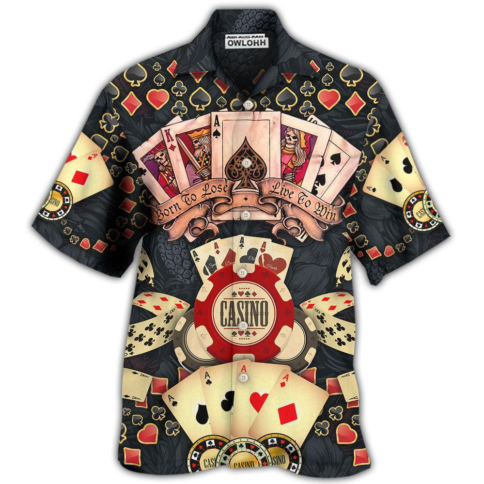 Hawaiian Shirt / Adults / S Poker Born To Lose Live To Win - Hawaiian Shirt - Owls Matrix LTD