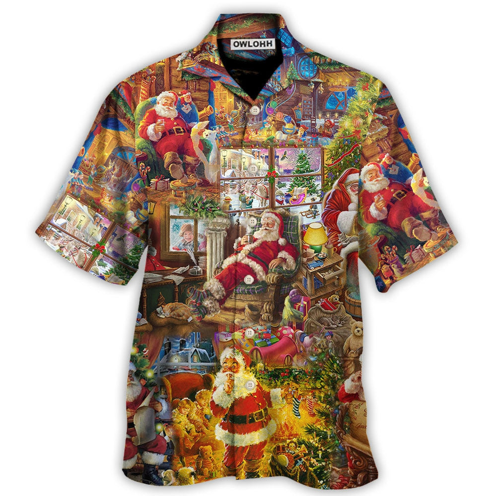 Hawaiian Shirt / Adults / S Christmas Santa Happy Holiday Season Of Joy - Hawaiian Shirt - Owls Matrix LTD
