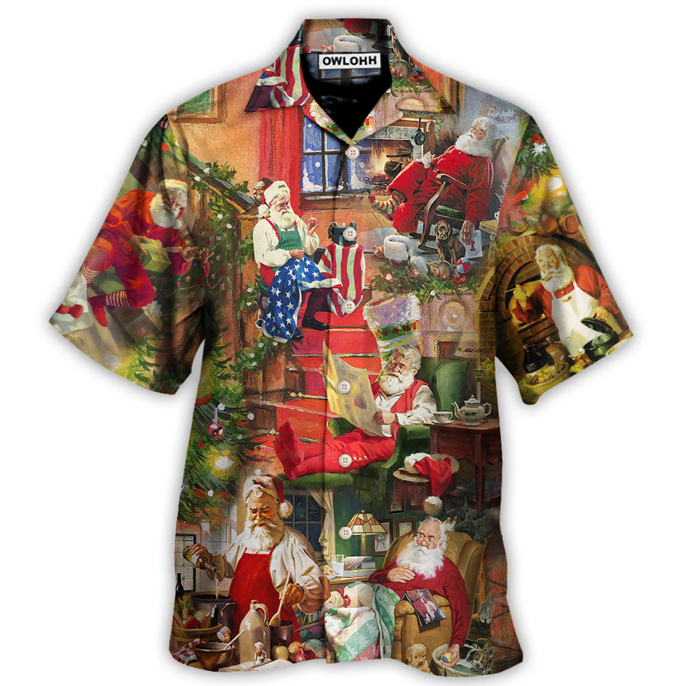 Hawaiian Shirt / Adults / S Christmas Santa Claus In Daily Life - Hawaiian Shirt - Owls Matrix LTD