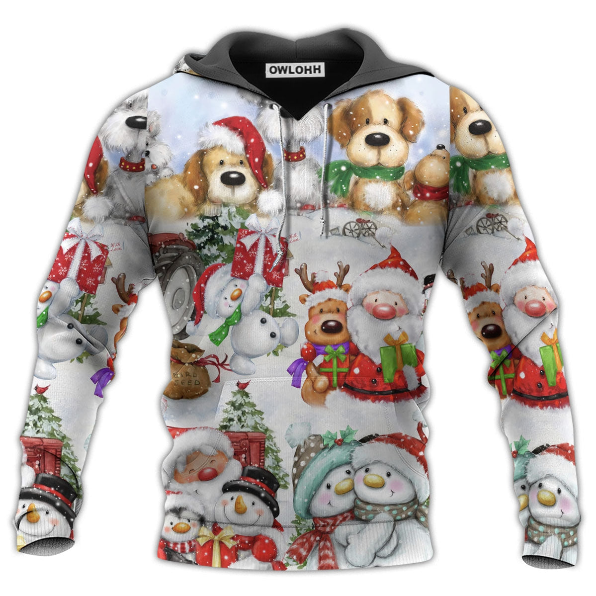 Unisex Hoodie / S Santa And Snowman Christmas Happy Together - Hoodie - Owls Matrix LTD