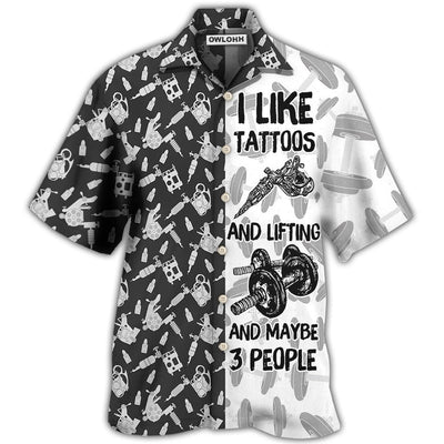 Hawaiian Shirt / Adults / S Tattoo Lifting I Like Tatoos And Lifting - Hawaiian Shirt - Owls Matrix LTD