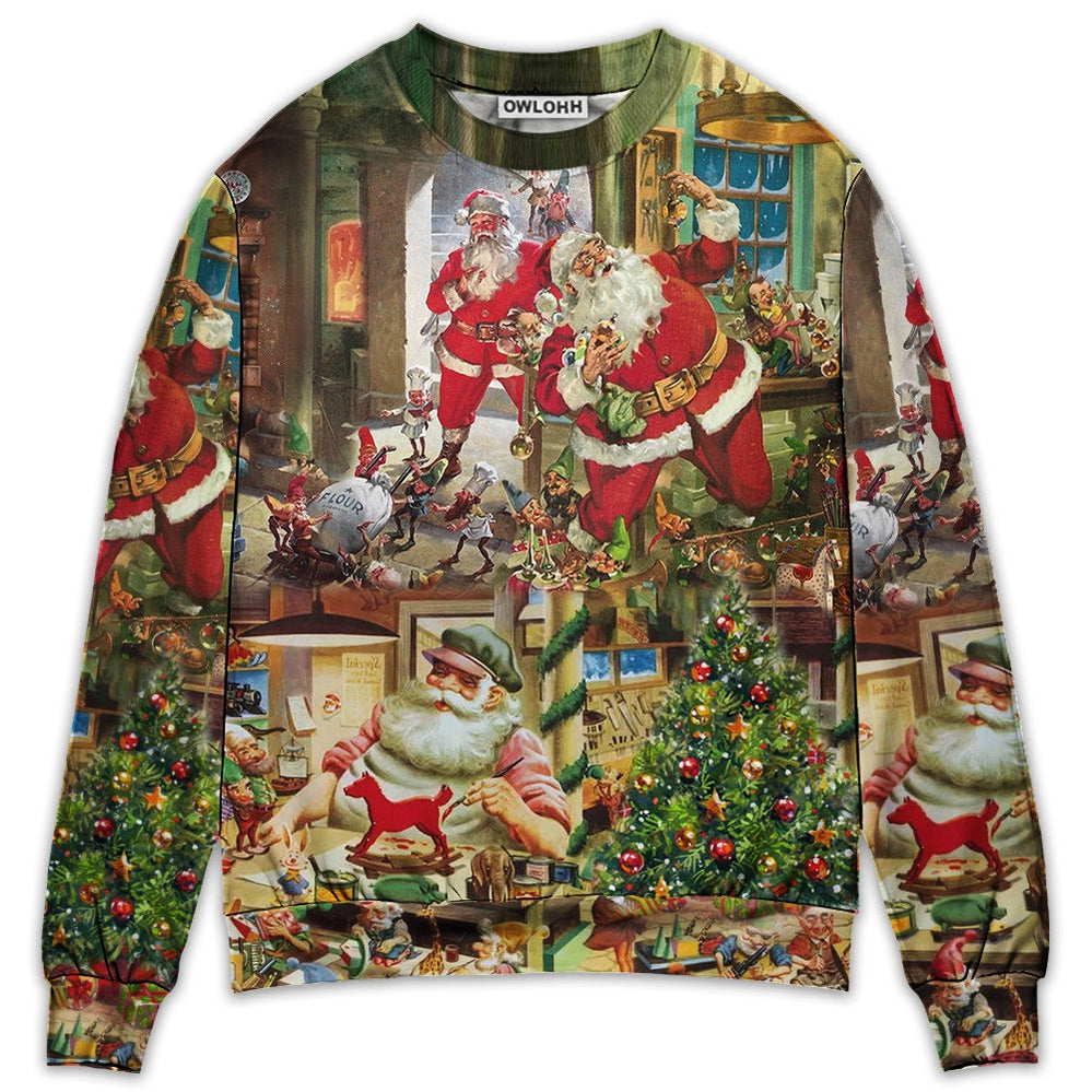 Sweater / S Christmas Santa's Toy Workshop - Sweater - Ugly Christmas Sweaters - Owls Matrix LTD