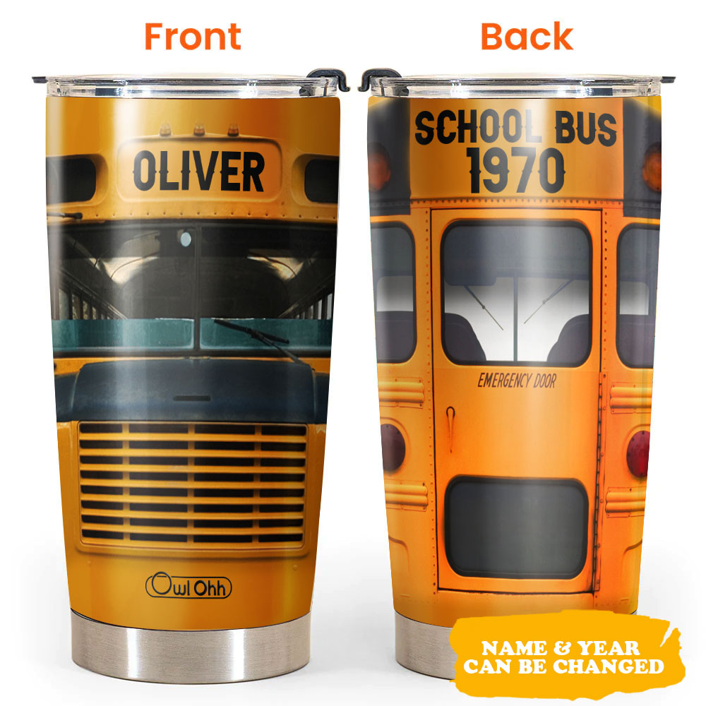 20OZ Bus School Bus Lover Personalized - Tumbler - Owls Matrix LTD