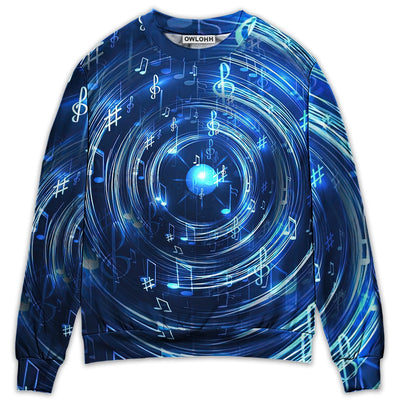 Sweater / S Music Neon Circle Music Notes - Sweater - Ugly Christmas Sweaters - Owls Matrix LTD