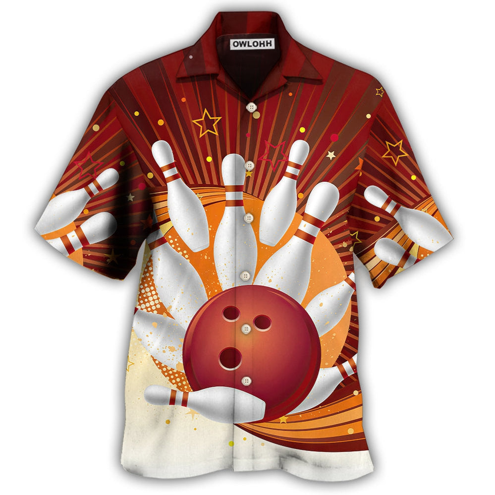 Hawaiian Shirt / Adults / S Bowling Strike Amazing Game Retro Style - Hawaiian Shirt - Owls Matrix LTD