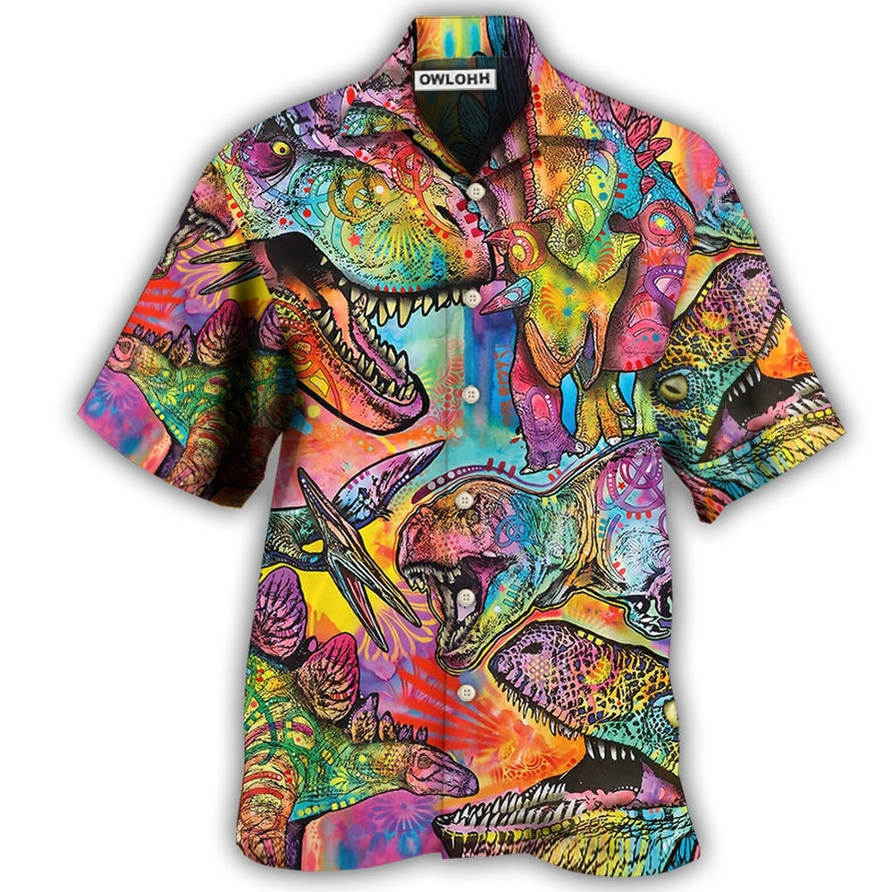 Hawaiian Shirt / Adults / S Dinosaur Colorful Art Style - Hawaiian Shirt - Owls Matrix LTD