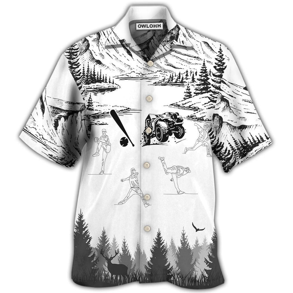 Hawaiian Shirt / Adults / S Baseball I Like Jeeps And Baseball - Hawaiian Shirt - Owls Matrix LTD