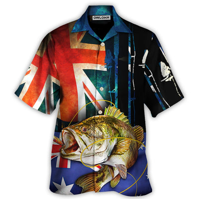 Fishing I Love Fishing Australia Flag Vintage - Hawaiian Shirt - Owls Matrix LTD