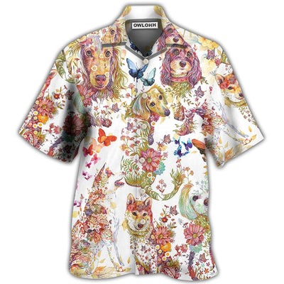 Hawaiian Shirt / Adults / S Dog I Like Dogs And Butterflies - Hawaiian Shirt - Owls Matrix LTD