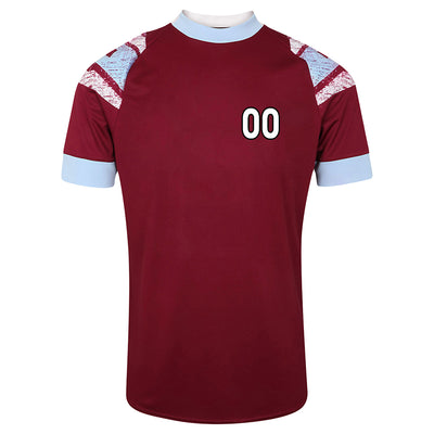 Custom Red Wine And Scratch White Sky Blue - Soccer Uniform Jersey