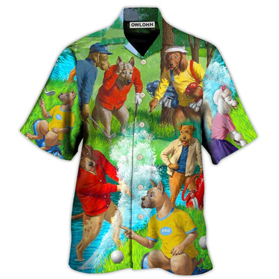 Hawaiian Shirt / Adults / S Golf Dog Cool Lover Golf Art Style - Hawaiian Shirt - Owls Matrix LTD