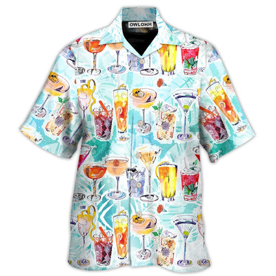 Hawaiian Shirt / Adults / S Wine Cocktail And Beach Tropical - Hawaiian Shirt - Owls Matrix LTD