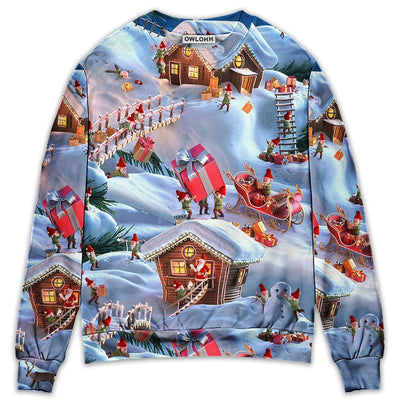 Sweater / S Christmas Santa And Gnome Merry Xmas - Sweater - Ugly Christmas Sweaters - Owls Matrix LTD