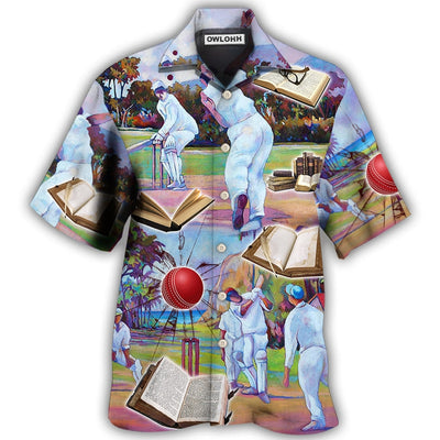 Hawaiian Shirt / Adults / S Cricket And Book Lover - Hawaiian Shirt - Owls Matrix LTD