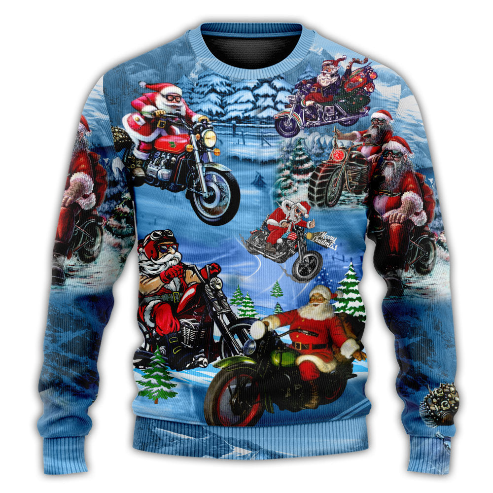 Christmas Sweater / S Christmas Driving With Santa Claus - Sweater - Ugly Christmas Sweaters - Owls Matrix LTD