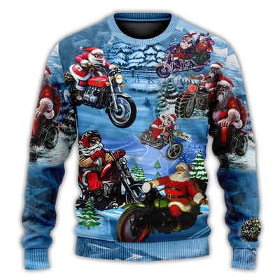 Christmas Sweater / S Christmas Driving With Santa Claus - Sweater - Ugly Christmas Sweaters - Owls Matrix LTD