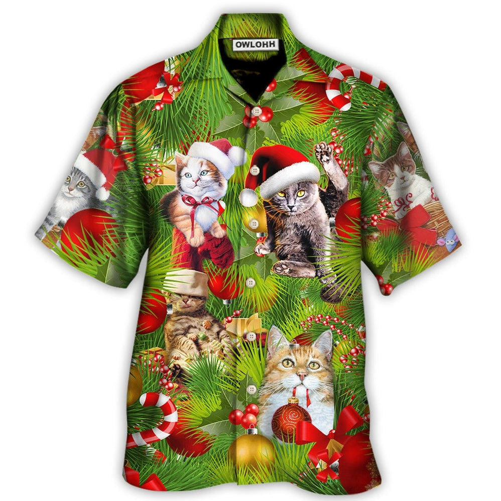 Hawaiian Shirt / Adults / S Christmas Cat It's Lazy Day - Hawaiian Shirt - Owls Matrix LTD