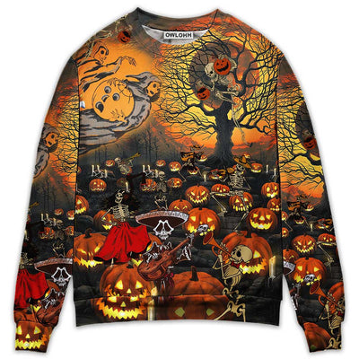 S Skull Halloween Skull Darkness - Sweater - Ugly Christmas Sweaters - Owls Matrix LTD