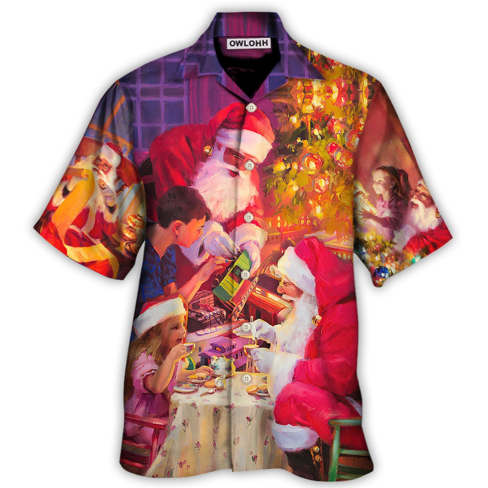 Hawaiian Shirt / Adults / S Christmas Santa Claus Story Light Art Style - Hawaiian Shirt - Owls Matrix LTD
