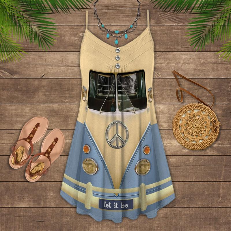 Hippie Cool Van Retro Style - Summer Dress - Owls Matrix LTD