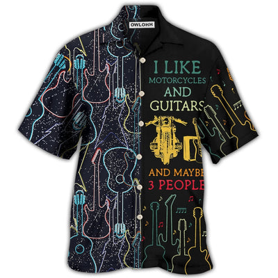 Hawaiian Shirt / Adults / S Guitar I Like Motorcycle And Guitar - Hawaiian Shirt - Owls Matrix LTD