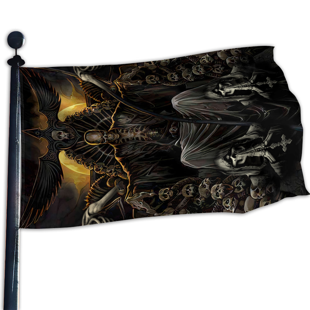 M (38x56 Inch) Skull Grim Reaper Dark - House Flag - Owls Matrix LTD