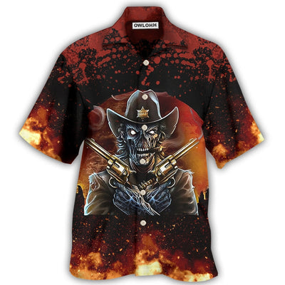 Hawaiian Shirt / Adults / S Skull Cowboy I’m Your Huckleberry - Hawaiian Shirt - Owls Matrix LTD