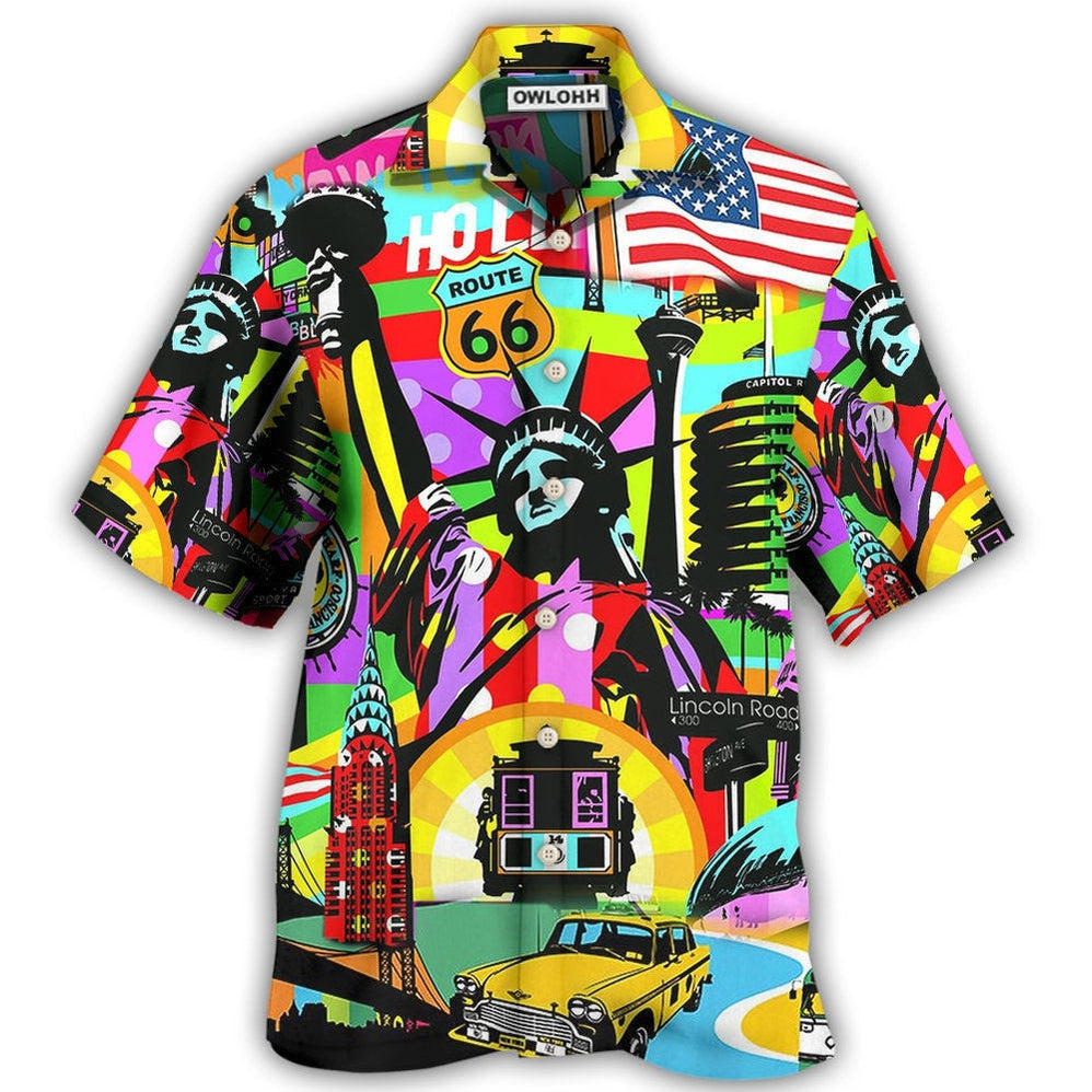 Hawaiian Shirt / Adults / S America Travel Colorful Style - Hawaiian Shirt - Owls Matrix LTD