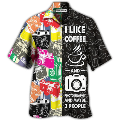 Hawaiian Shirt / Adults / S Coffee I Like Coffee And Photography - Hawaiian Shirt - Owls Matrix LTD