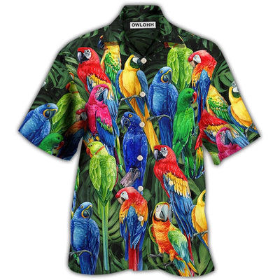 Hawaiian Shirt / Adults / S Parrot Family Colorful Tropical - Hawaiian Shirt - Owls Matrix LTD