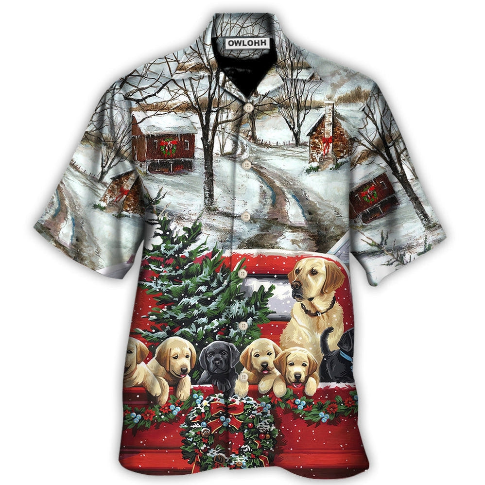 Hawaiian Shirt / Adults / S Christmas Dog Come Home In Truck - Hawaiian Shirt - Owls Matrix LTD