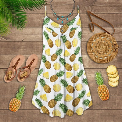 Fruit Pineapple Tropical Vibes Love Summer - Summer Dress - Owls Matrix LTD
