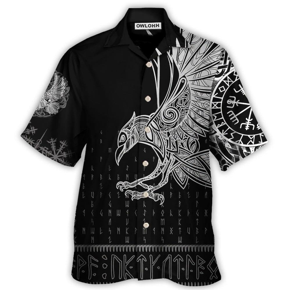 Hawaiian Shirt / Adults / S Viking Raven Odin Victory - Hawaiian Shirt - Owls Matrix LTD
