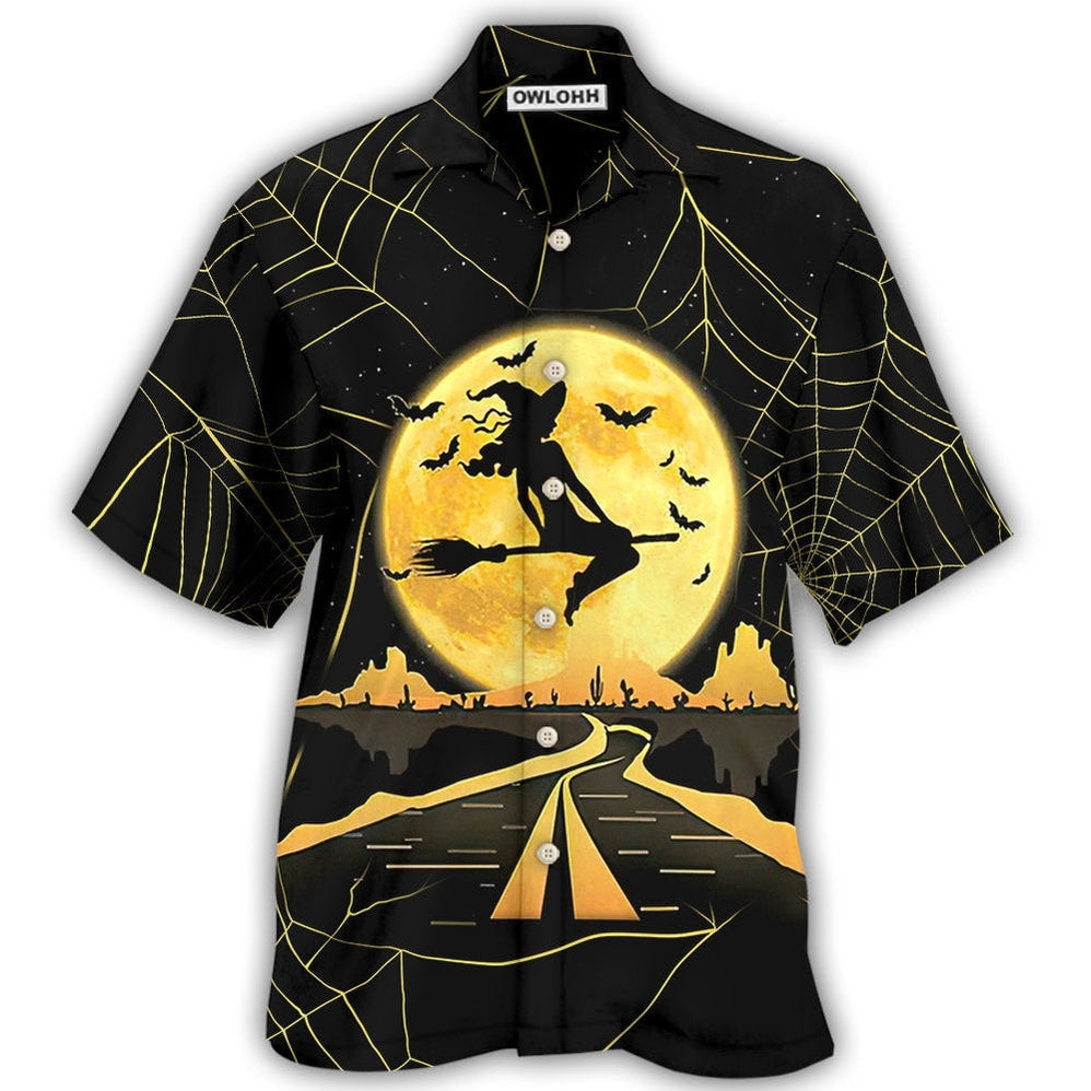 Hawaiian Shirt / Adults / S Halloween Witch On A Dark Desert Highway - Hawaiian Shirt - Owls Matrix LTD