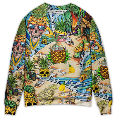 S Skull Pineapple Fruit Amazing - Sweater - Ugly Christmas Sweaters - Owls Matrix LTD