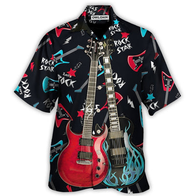 Hawaiian Shirt / Adults / S Guitar All I Need Is Playing Music - Hawaiian Shirt - Owls Matrix LTD