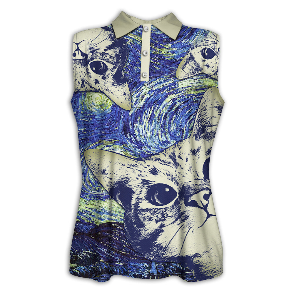 XS Cat Love Life Cute - Women's Polo Shirt - Owls Matrix LTD