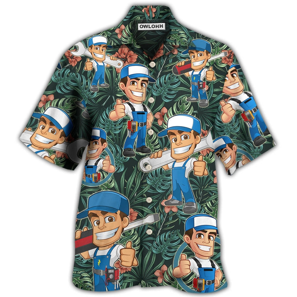 Hawaiian Shirt / Adults / S Electrician Tropical Pattern Vibe - Hawaiian Shirt - Owls Matrix LTD